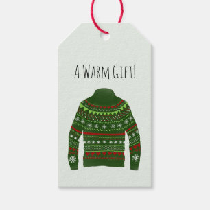 Warm Ugly Weihnachts-Sweater-Geschenktasten Geschenkanhänger