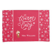 Warm und gemütlich Mr. & Mrs Matching Christmas Re Kissenbezug (Vorderseite-Rechts)