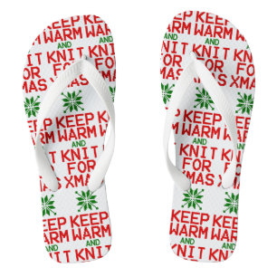 Warm und Strick für Weihnachten behalten Badesandalen
