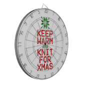 Warm und Strick für Weihnachten behalten Dartscheibe (Vorderseite Links)