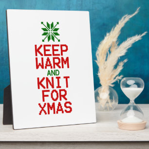 Warm und Strick für Weihnachten behalten Fotoplatte