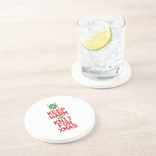 Warm und Strick für Weihnachten behalten Getränkeuntersetzer