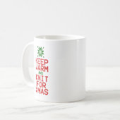 Warm und Strick für Weihnachten behalten Kaffeetasse (Vorderseite Links)