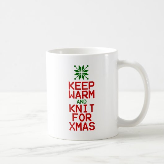 Warm und Strick für Weihnachten behalten Kaffeetasse (Rechts)