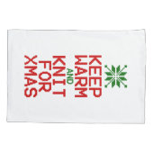 Warm und Strick für Weihnachten behalten Kissenbezug (Rückseite-Links)