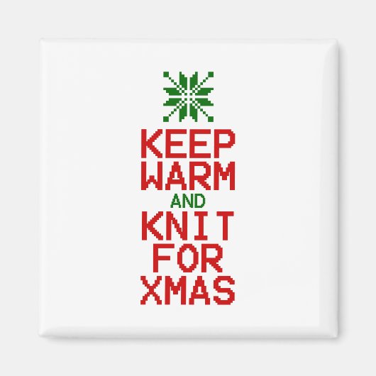 Warm und Strick für Weihnachten behalten Magnet (Vorne)