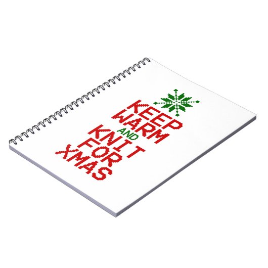 Warm und Strick für Weihnachten behalten Notizblock (Linke Seite)