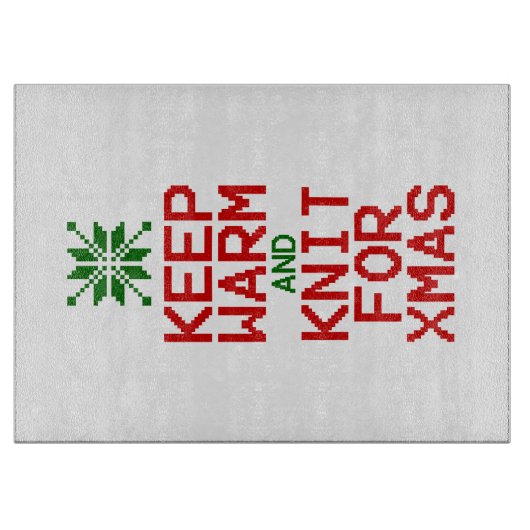 Warm und Strick für Weihnachten behalten Schneidebrett (Vorderseite)