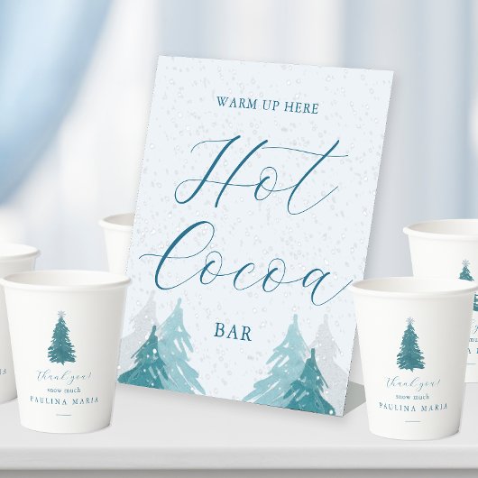 Warm Up Here Hot Cocoa Bar Wonderland Quinceanera Sockelschild
