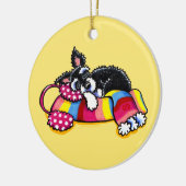 Warm Up Little Schnauzer Keramikornament (Links)