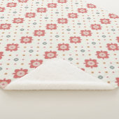 Warm Vintage Red & Cream Pattern Sherpadecke (3/4)