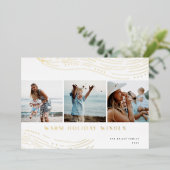 Warm Wave | 3 FotoCollage Folien Feiertagskarte (Stehend vorne)