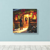 Warm Welcome: Eastman Johnson Holiday Glow Leinwanddruck (Insitu (Holzboden))