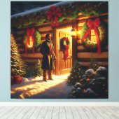 Warm Welcome: Eastman Johnson Holiday Glow Leinwanddruck (Insitu (Holzboden))