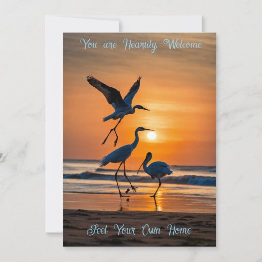 Warm Welcome Invitation Card – Elegant Custom Einladung (Vorderseite)