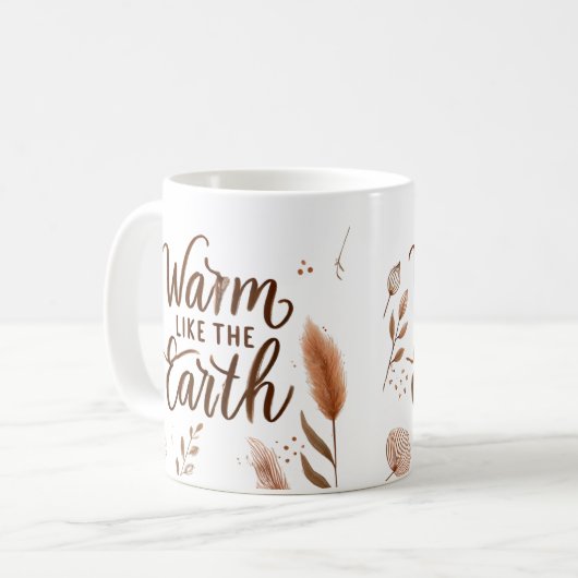 Warm wie die Tasse der Erde - Ästhetik Boho Kaffee (Vorderseite Links)