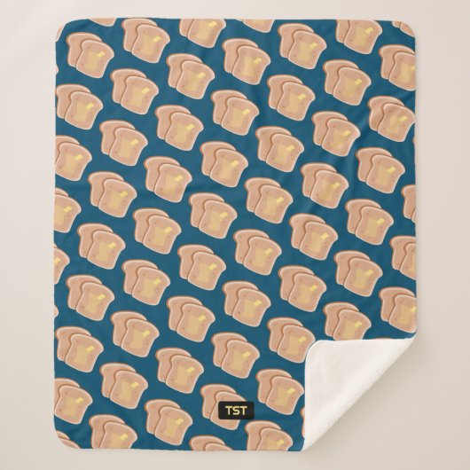 Warm wie Toast - 2 gestumpfte Scheiben - Ihre Init Sherpadecke (Vorderseite)