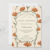 Warm Wildflower Baby Shower Einladung (Vorderseite)