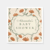 Warm Wildflower Baby Shower Serviette (Vorderseite)