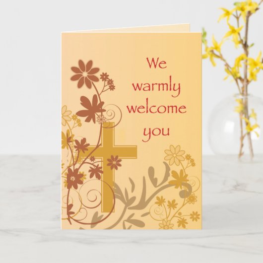 Warm Willkommen bei den Blätter der Blume der Geme Karte (Gelbe Blume)