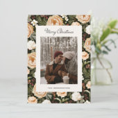 Warm-Winter-Blumen-Foto Feiertagskarte (Stehend Vorderseite)