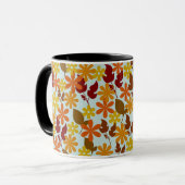 Warm Winter Floral Pattern – Cozy Retro Flower Tasse (Vorderseite Links)