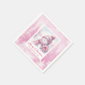 Warm Winter Forest Pink Snowman Christmas Napkins  Serviette (Ecke)