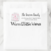 Warm Winter Wishes Christmas Sweater address Rechteckiger Aufkleber (Tasche)