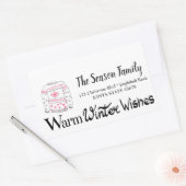 Warm Winter Wishes Christmas Sweater address Rechteckiger Aufkleber (Umschlag)