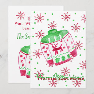 Warm Winter Wishes Christmas Sweater Einladung
