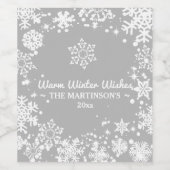Warm, Winter, Wünsche, Urlaub Weinetikett (Einzelnes Label)