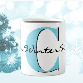 Warm Winter wünscht Bold Blue Letter 11oz Classic Kaffeetasse