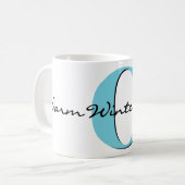 Warm Winter wünscht Bold Blue Letter 11oz Classic Kaffeetasse (Vorderseite Links)