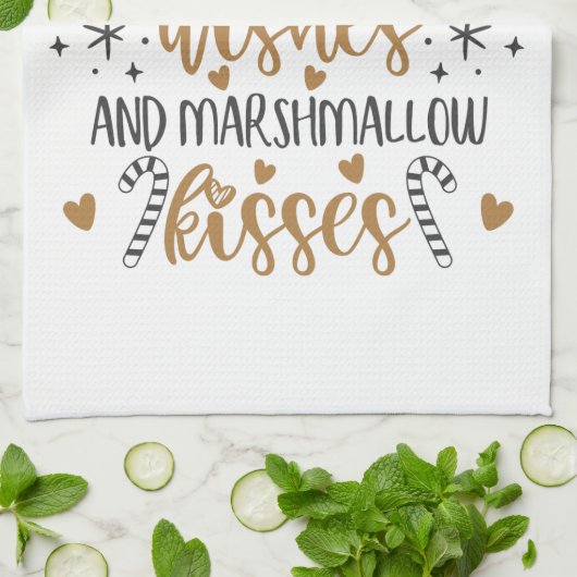 Warm Wishes and Marshmallow Kisses  Geschirrtuch (Gefaltet)