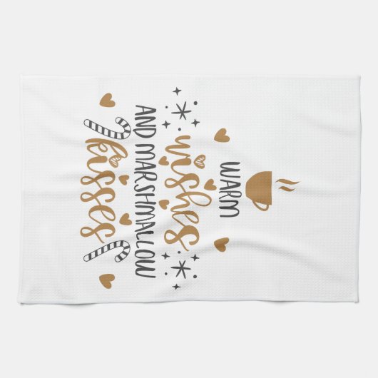 Warm Wishes and Marshmallow Kisses  Geschirrtuch (Horizontal)