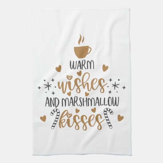 Warm Wishes and Marshmallow Kisses  Geschirrtuch (Vertikal)