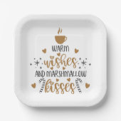 Warm Wishes and Marshmallow Kisses Pappteller (Vorderseite)