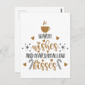 Warm Wishes and Marshmallow Kisses Postkarte (Vorne/Hinten)