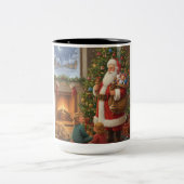 Warm Wishes by the Fireplace Zweifarbige Tasse (Mittel)