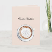 Warm Wishes Cocoa Snowflake Christmas Karte (Vorderseite)