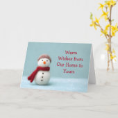 🎄 Warm Wishes Felt Snowman Holiday Card ❄️ Karte (Gelbe Blume)