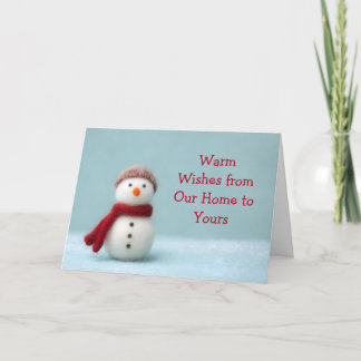 🎄 Warm Wishes Felt Snowman Holiday Card ❄️ Karte
