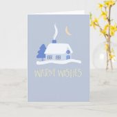 Warm Wishes Happy Holidays Christmas Winter Scene Karte (Gelbe Blume)