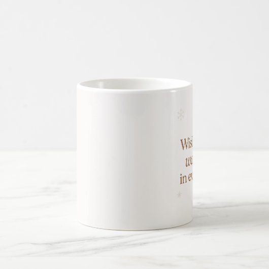 Warm Wishes | Minimalist Christmas Quote Mug Verwandlungstasse (Mittel)
