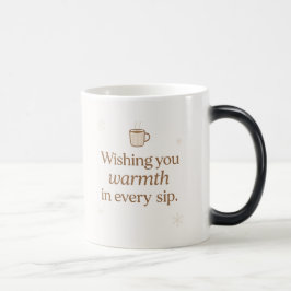 Warm Wishes | Minimalist Christmas Quote Mug Verwandlungstasse