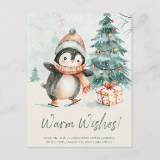 Warm Wishes Penguin Feiertagskarte