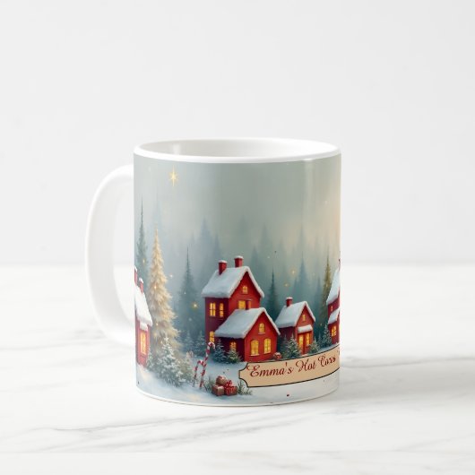 Warm Wishes Personalized Christmas Mug Kaffeetasse (Vorderseite Links)