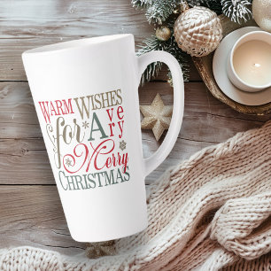 Warm Wishes Typografie Rot/Grün ID589 Milchtasse