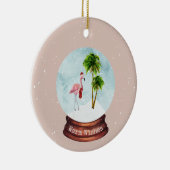 Warm Wishs Flamingo Snowglobe Keramik Ornament (Rechts)
