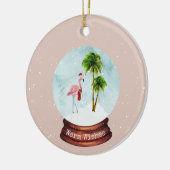 Warm Wishs Flamingo Snowglobe Keramik Ornament (Links)